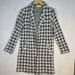 Mellow Day Women's Size Small Houndstooth Long Career Cardigan Soft Sweater